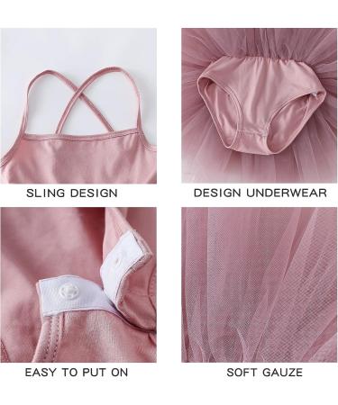 KARETT Toddler Girls Ballet Leotard Dusty Pink | Backless Criss Cross Strap Sleeveless | Dance Outfit Tutu Dress 2-4T - Buy Online on GoSupps.com
