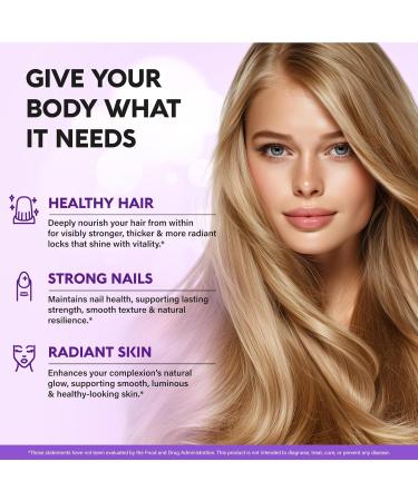 Biotin 10000mcg with Silicon - Pharmaceutical Grade Biotin Supplement for Women - Hair Growth Support Skin & Nails - Max Strength & 100% Bioavailability - Made in USA - 120 Softgels 120 Days Supply - Buy Online on GoSupps.com