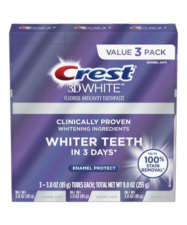 Crest 3D White Teeth Whitening Toothpaste Professional Enamel Protect with Fluoride, 3oz (Triple Pack) - Buy Online on GoSupps.com