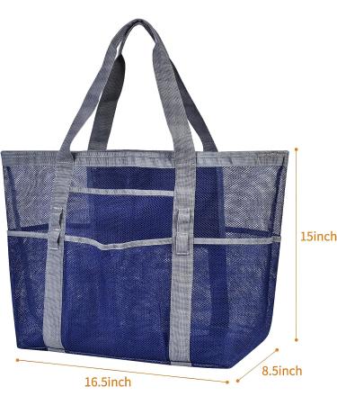 Extra Large Beach Bag with Multiple Pockets - Ideal Family Vacation Tote Bag for Beach Accessories - Blue - Buy Online on GoSupps.com