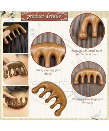 Tyxhxtf Massage Comb Set - 2 Wide Tooth Gua Sha Stones & Round Tooth Comb for Fatigue Relief | Ideal Massage Tool for Men & Women - Buy Online on GoSupps.com