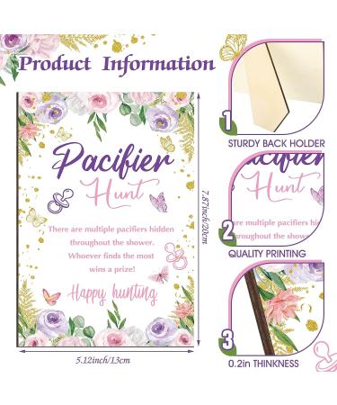 Purpeak 51 Pcs Butterfly Baby Shower Games Set with 50 Acrylic Mini Pacifiers - Perfect for Girl Baby Gender Reveal Party - Buy Online on GoSupps.com