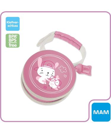 MAM POD Pacifier Pocket - Pink Rabbit | Store 2 Pacifiers with Velcro Fastener - Practical & Stylish for Parents - Buy Online on GoSupps.com