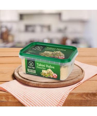 Mill Halva with Sesame 500g - Halal Vegan-Friendly Natural Protein Source | Ideal Breakfast Snack & Energy Boost - Pistachio Flavor - Buy Online on GoSupps.com
