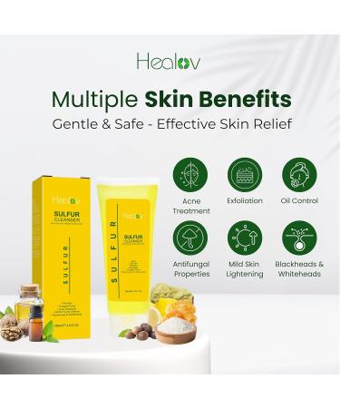 Buy Sulfur Soap for Acne | Exfoliating Facial Cleanser for Cystic Acne & Rosacea Reduces Breakouts & Excess Oil - Buy Online on GoSupps.com
