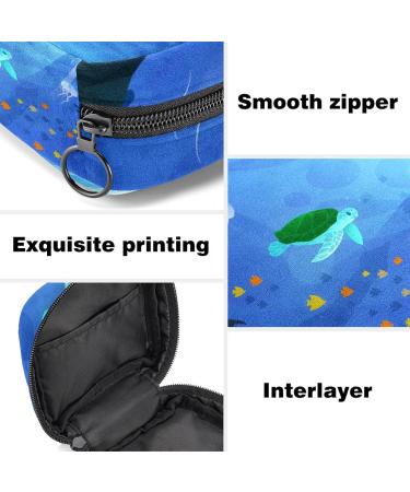 Womens Napkin Storage Bag - Green Turtle Design | Portable Menstruation Tapes & Storage Bags for First Period | Eco-Friendly Underwater Trench - Buy Online on GoSupps.com