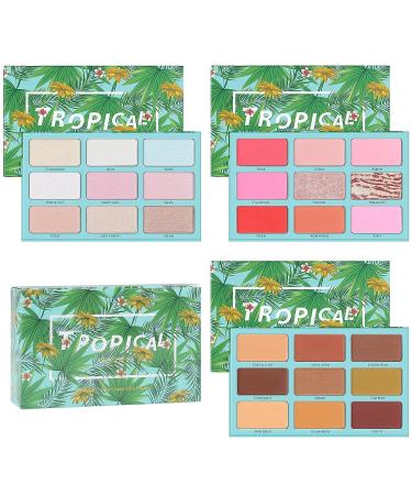 Docolor 3 in 1 Makeup Palette - 27 Colors Contour, Highlighter, Blush | Long Lasting, Waterproof Eyeshadow Palette - Tropical Gift Kit - Buy Online on GoSupps.com