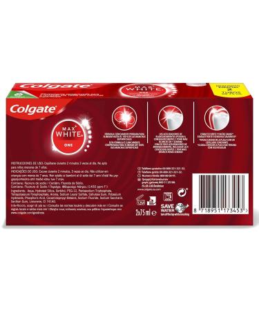 Buy Colgate Max White One Toothpaste 2x75ml - Brighten Your Smile | International Shipping Available - Buy Online on GoSupps.com