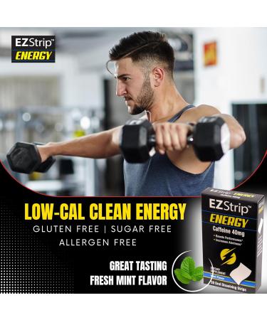 Energy Strips with 40 mg Caffeine | Sugar-Free Mint Flavor Energy Supplement | Performance Boost for Adults | Made in USA | 30 Pack - Buy Online on GoSupps.com