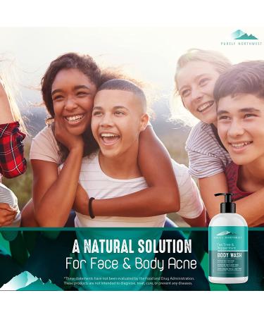 Purely Northwest Tea Tree Oil Body Wash - 18oz - For Unwanted Body Odor, Acne, Jock Itch & Athlete's Foot - Men & Women - Buy Online on GoSupps.com