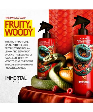 Immortal NYC Reserve Venom Premier After Shave For Men 17 oz- Moisturizing and Refreshing Fruity Floral Men's Cologne - Buy Online on GoSupps.com