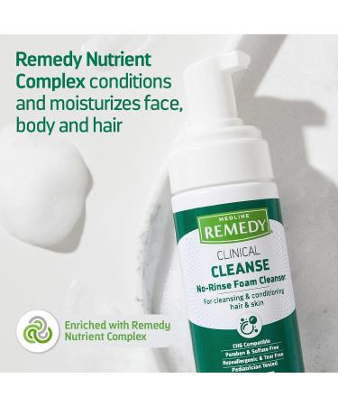Medline Remedy Clinical No-Rinse Foam Cleanser Vanilla Scent - 4 fl oz | Gentle No Rinse Shampoo & Body Cleanser for Sensitive Skin | Hydrating, Paraben & Sulfate Free | Face, Body, Hair | All Ages - Buy Online on GoSupps.com