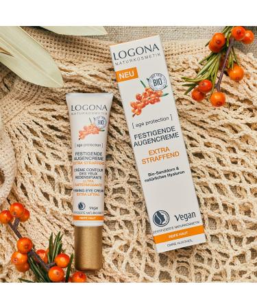 Logona Anti-Aging Eye Cream for Mature Skin - Vegan Formula with Organic Sea Buckthorn & Hyaluronic Acid - 15 ml - Buy Online on GoSupps.com