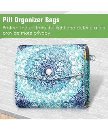 FINPAC Weekly Pill Organizer - 4x Daily PU Leather Case for Travel | Vitamin & Medicine Reminder | Emerald Illusions - Buy Online on GoSupps.com