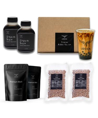 Brown Sugar Boba Tea Kit with Boba Pearls | Brown Sugar Syrup Bubble Tea Kit | Brown Sugar Boba Boba Kit up to 40 Drinks | Brown Sugar Boba Pearls Black Sugar Boba Tea