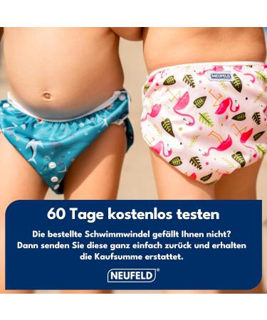 Buy Neufeld Reusable Swimming Diaper for Babies - Free Bag & E-Book Included | Funny Sharks Design Size L (Up to 22kg) - Ideal for International Shipping - Buy Online on GoSupps.com