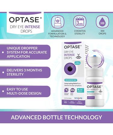 OPTASE Dry Eye Intense Drops - Preservative Free Artificial Tears for Severe Dry Eye Relief - .33 fl oz Multi-dose Bottle - Hydrate and Soothe Dry Eyes - 300 Doses - Buy Online on GoSupps.com