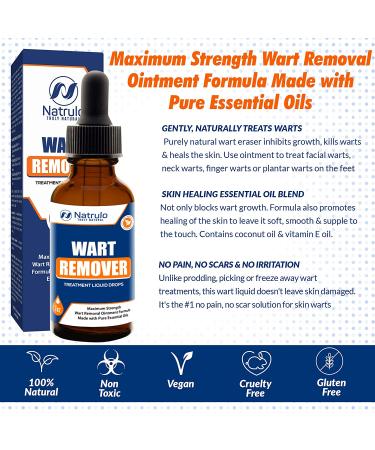 Natural Wart Remover Treatment Liquid - Fast & Safe for Kids - Maximum Strength with Essential Oils - No Pain or Scarring - Easy to Use on Face, Neck, Body, Hands & Feet - Buy Online on GoSupps.com