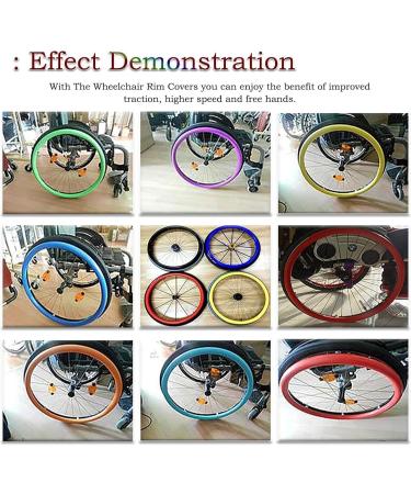 24 Inch/22 Inch Wheelchair Push Rim Covers Non-Slip Wear-Resistant Hand Push Cover Wheelchair Rim Grips Wheelchair Rear Wheel Cover Wheelchair Accessories Green (Color : Green Size : 24inch) 24inch Green - Buy Online on GoSupps.com