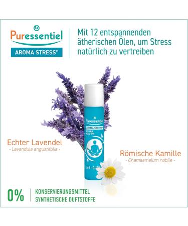 Pure Essentiel Anti-Stress Roll-On | 12 Pure Essential Oils for Tension Relief | 5ml - Calm Your Mind Naturally - Buy Online on GoSupps.com