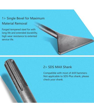 6-Inch SDS Max Floor Scraper Tile Chisel for Thinset Removal - Fits SDS Max Rotary Hammers - 6X14 Tile Tools - Buy Online on GoSupps.com