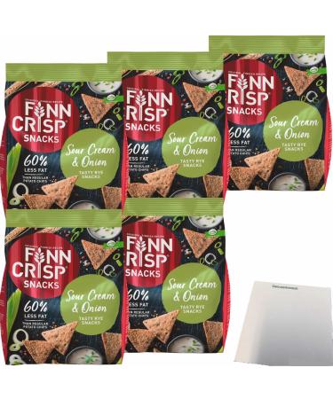 Finn Crisp Snacks Sour Cream & Onion Six Pépites VPE (package of 5 x 150 g) + usy Block