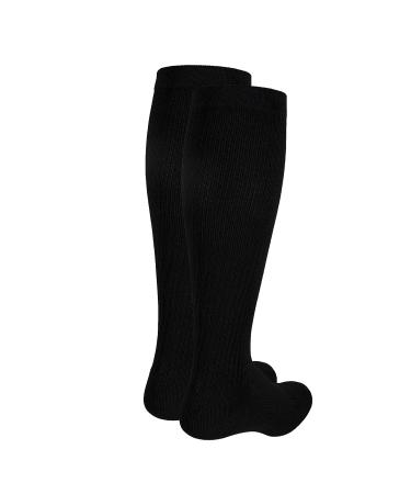 Truform Compression Socks 20-30 mmHg for Men | Knee High Over Calf Length Black - X-Large (1 Pair) | Best Gym Socks for Comfort & Support - Buy Online on GoSupps.com