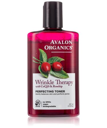 Avalon Organics Perfecting Toner  Wrinkle Therapy with CoQ10 & Rosehip  8 Oz Perfecting Toner 8 Fl Oz (Pack of 1)