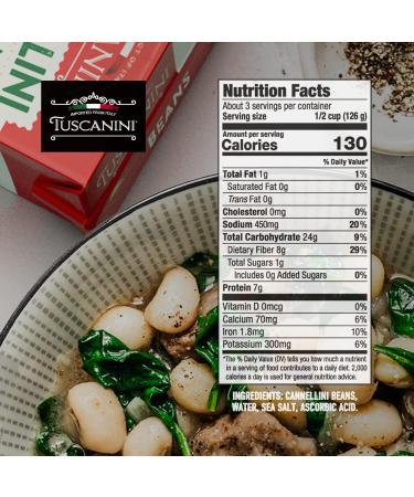 Tuscanini Cannellini Beans 13.4oz (4 Pack) - Premium White Kidney Beans from Italy for Chili, Stews, and Salad - Buy Online on GoSupps.com