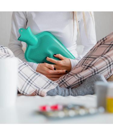 Relaxdays 2L Hot Water Bottle - Durable Safe & Odorless Natural Rubber in Turquoise - No Cover Needed - Buy Online on GoSupps.com
