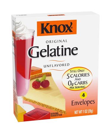 Knox Unflavored Gelatine 1 oz (Pack of 4) + By The Cup Measuring Spoons - Great for Baking & Cooking - Buy Online on GoSupps.com
