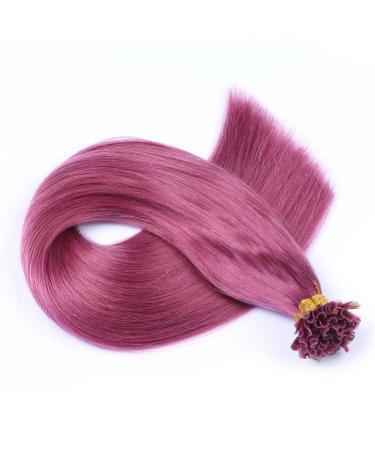Keratin bonding - # violet - 40cm - 25 strands - 1g - 100% real hair hair extension U -tip Extensions very high quality by Novon hair extension 25 strands / bonding - 40cm each 1g 25g