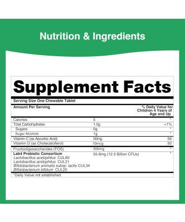 Pro-Ven Fit for School Kids Probiotic Chewable Tablets | 12.5 Billion CFUs with Vitamin C & D for Ages 4-16 | Natural Strawberry Flavor | Vegetarian Gluten & Lactose Free | 30 Daily Tablets - Buy Online on GoSupps.com