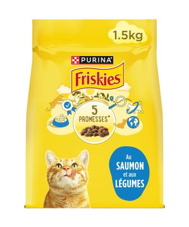 FRISKIES With Salmon and Vegetables - 1.5 kg - Dry Food for Adult Cats