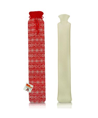 Things2KeepUWarm Long Hot Water Bottle Seasonal Design (Red)