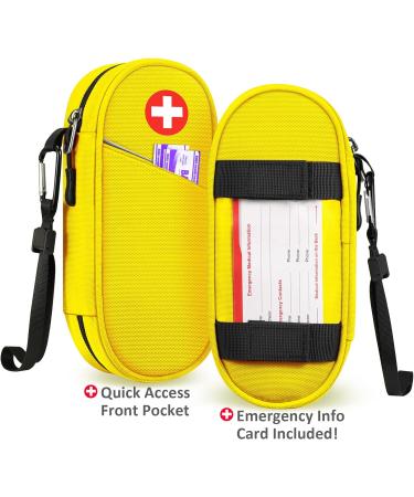 Sithon Epipen Medical Carrier Bag - Portable Organizer for 2 EpiPens Inhalers & Allergy Essentials | Yellow - International Shipping Available - Buy Online on GoSupps.com