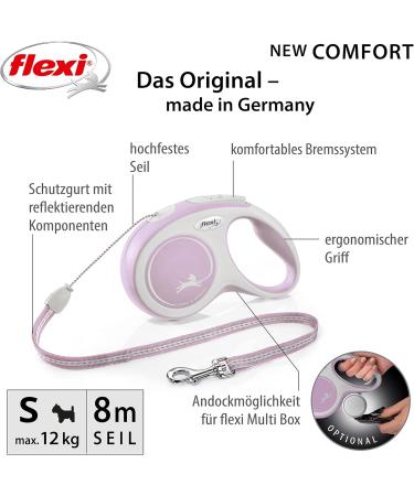 Shop Flexi Dog Leash - Extendable with Soft Handle | 3m 5m 8m | Perfect for Small Dogs (8-20kg) - Pink Rose - Buy Online on GoSupps.com