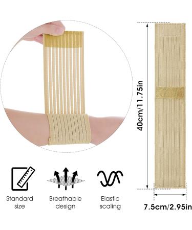 Sibba Elastic Wrist Bandage - 4 Pack Breathable Polyester Compression Bracelets for Men & Women - Carpal Hand Support & Rail Support Belt for Sports & Workouts - Beige - Buy Online on GoSupps.com
