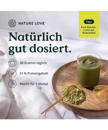 Nature Love Bio Vegan Protein Powder Matcha - 1kg | Multi-Component Protein with Pumpkin & Sunflower Seeds | No Sweeteners | 8 Essential Amino Acids - Buy Internationally! - Buy Online on GoSupps.com