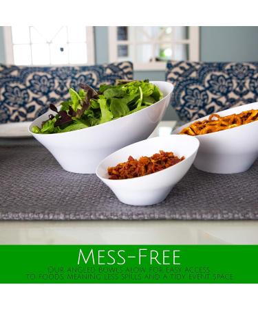 Plasticpro Disposable Angled Serving Bowls - Pack of 4 Medium White Bowls for Parties, Snacks, and Salads - Buy Online on GoSupps.com