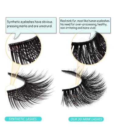 Goo Goo 16mm Siberian 3D Mink Eyelashes 3 Pairs Set - Handmade Crossed Cluster Daily Style - Buy Online on GoSupps.com