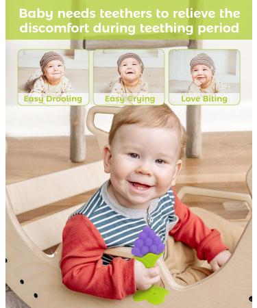 10 Pack Silicone Baby Teething Toys - BPA-Free, Organic & Textured Fruit Shapes - Buy Online on GoSupps.com