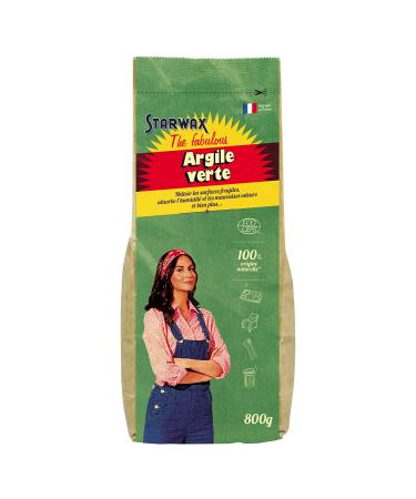 STARWAX The Fabulus - Green Clay - Deodorises, Cleans, Degreases Fragile Surfaces - Absorbs Moisture - 100% Natural Origin - Ecocert Certified - Made in France - 800 g