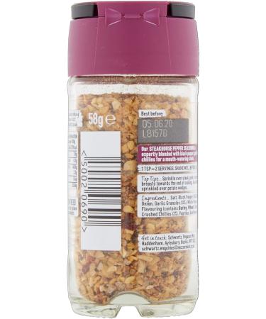 Schwartz Garlic & Pepper Steakhouse Pepper Seasoning 58g - Enhance Flavor and Aroma - Buy Online on GoSupps.com