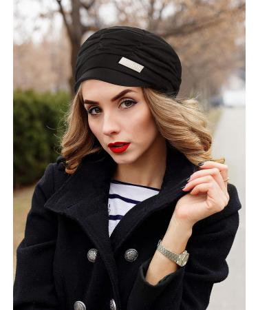 SATINIOR Women Newsboy Cabbie Cap Beret Hats Set - Black & Grey | Stylish Painter Visor Baseball Cap for Women - Buy Online on GoSupps.com