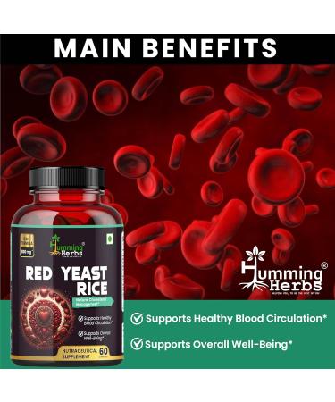 Humming Herbs Red Yeast Rice 1100mg with CoQ10 Policosanol Beta Sitosterol & Lycopene Formula 60 Capsules - Buy Online on GoSupps.com