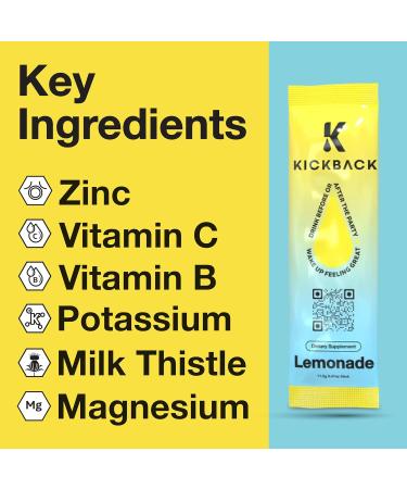 Kickback Morning Boost Lemonade 10 Pack Electrolyte Hydration Beverage with Electrolytes & Vitamins for Enhanced Energy & Focus Innovative Proprietary Drink for Liver & Gut Support - Buy Online on GoSupps.com