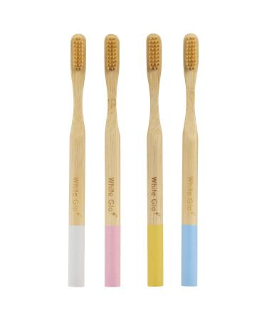 White Glo Eco-Friendly Bamboo Toothbrush Set | 4 Pack BPA Free Soft Bristles for Healthier Teeth & Gums | Biodegradable Sustainable Oral Care - Buy Online on GoSupps.com