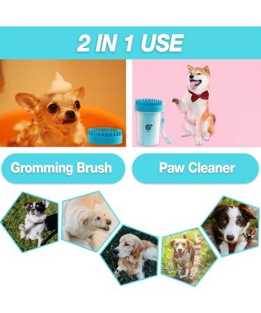 Coality Dog Paw Cleaner - Portable Silicone Paw Cleaner for Dogs | Removes Mud, Muck & Dirt | Includes Lanyard, Microfiber Towel & Bathing Brush | Essential for Pet Owners - Buy Online on GoSupps.com