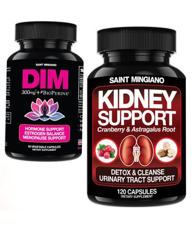 Saint Mingiano Kidney Support Cleanse Detox & Repair - with - DIM Supplement 300 mg
